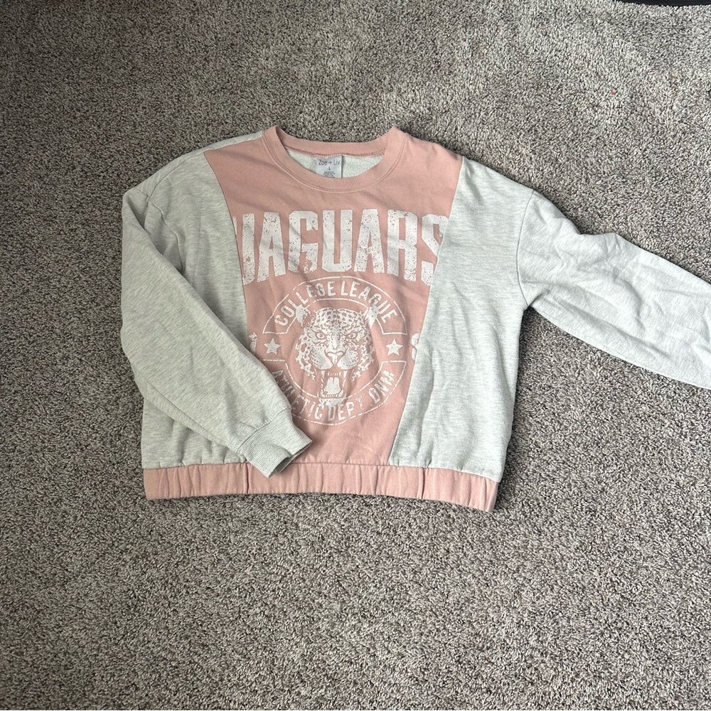 Pink and grey sweatshirt/crew neck